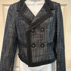 BCBG Maxazria Women's Navy and Tweed Jacket NWT